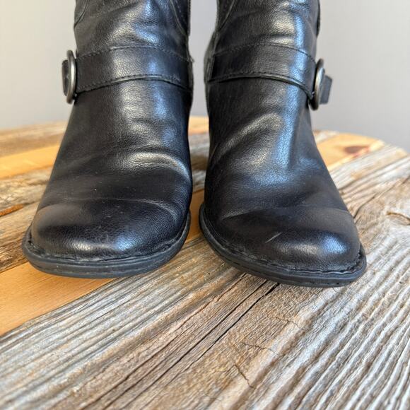 Womens Born black leather knee high boots - round toe  - W32003 - size 9.5 - Picture 6 of 10